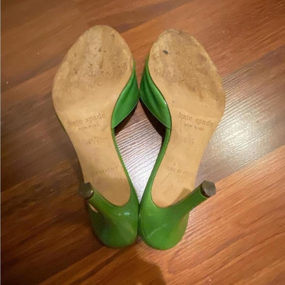 Kate Spade Green and Pink Mule Heels - Picture 2 of 4